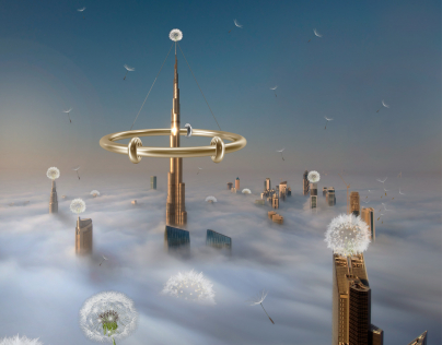 تصميم دمج l برج خليفة