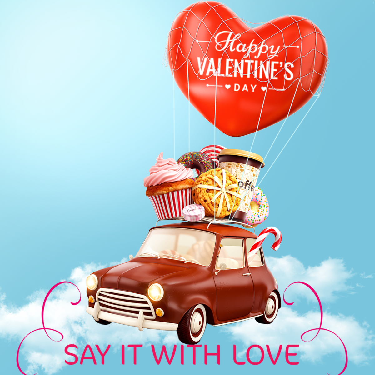 تصميم إعلان دعائي احترافي لعيد الحب