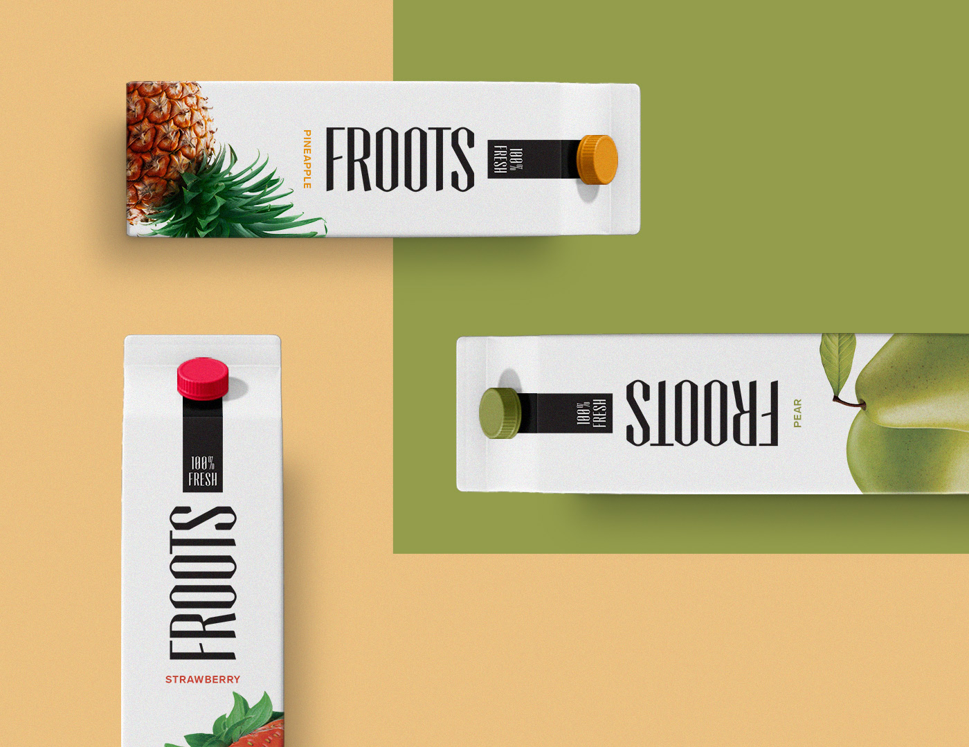 تصميم لعبوات تغليف لعصائر froots