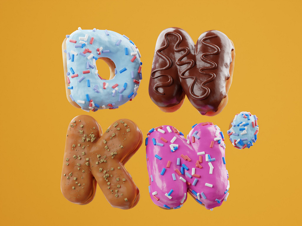 نموذج تصميم جذاب لمنتج Dunkin donuts