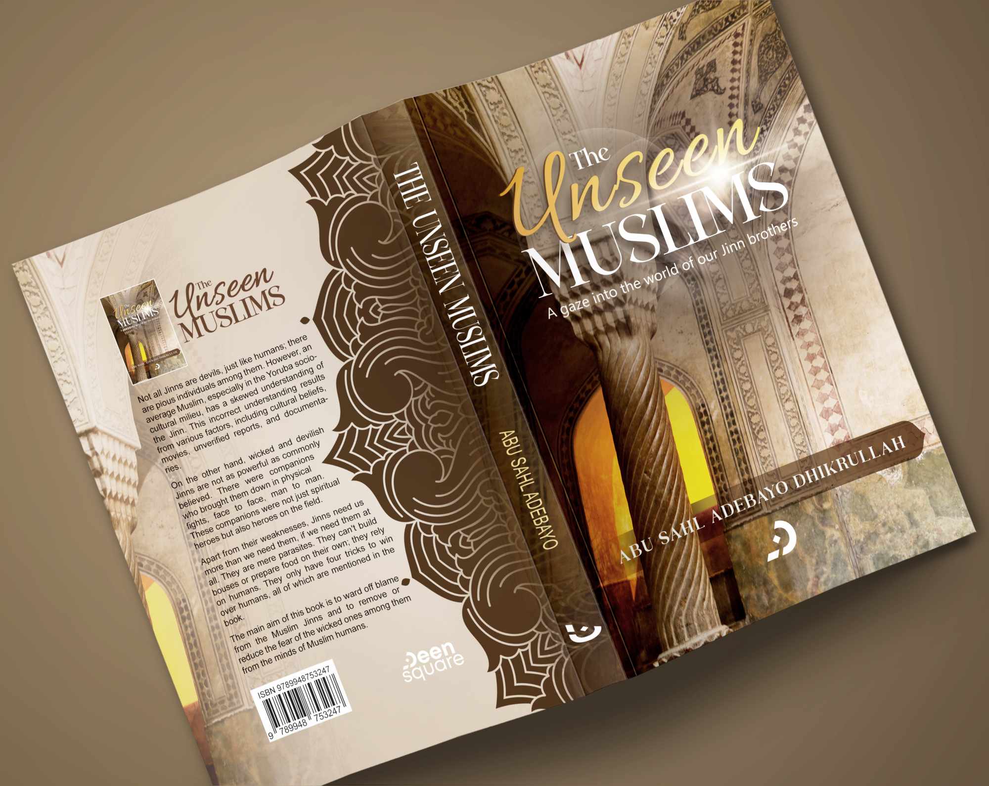 تصميم يظهر واجهة وخلفية كتاب بالإنجليزية