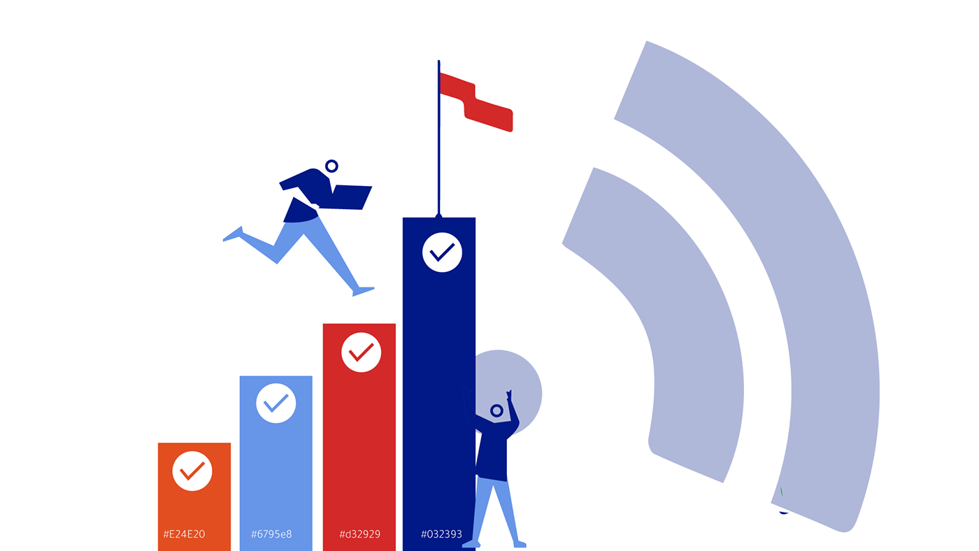 لوحة الألوان المستخدمة في الشعار
